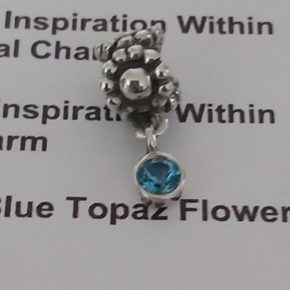 Authentic PANDORA *RETIRED*& RARE SS Blue Topaz Flower Daisy Dangle 790386TPP - Picture 2 of 16